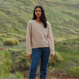 Jenni Kayne Hayes Crewneck Cardigan Sand